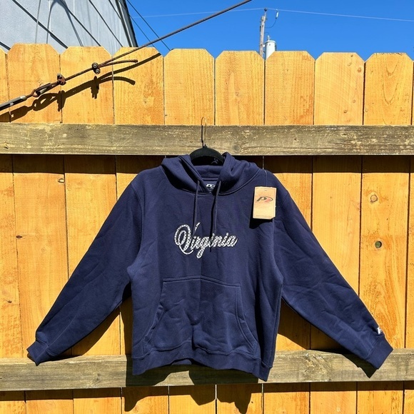 VIRGINIA  HOODED SWEATSHIRT. SIZE L‎ 12/14 sequin blue - Picture 1 of 6